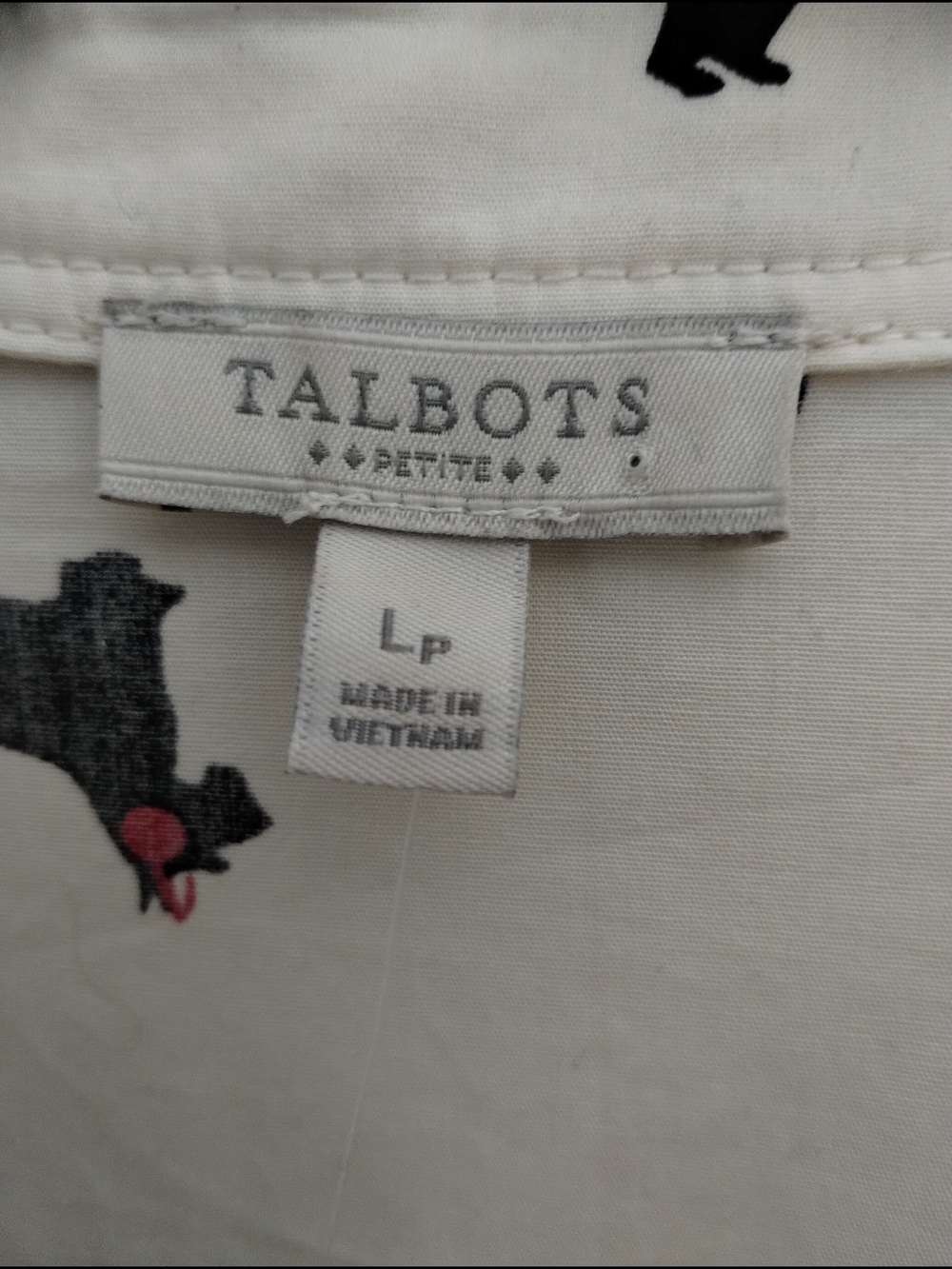 Talbots Scottie Dog Print Button Down Shirt LP NWT Cotton - Picture 2 of 8